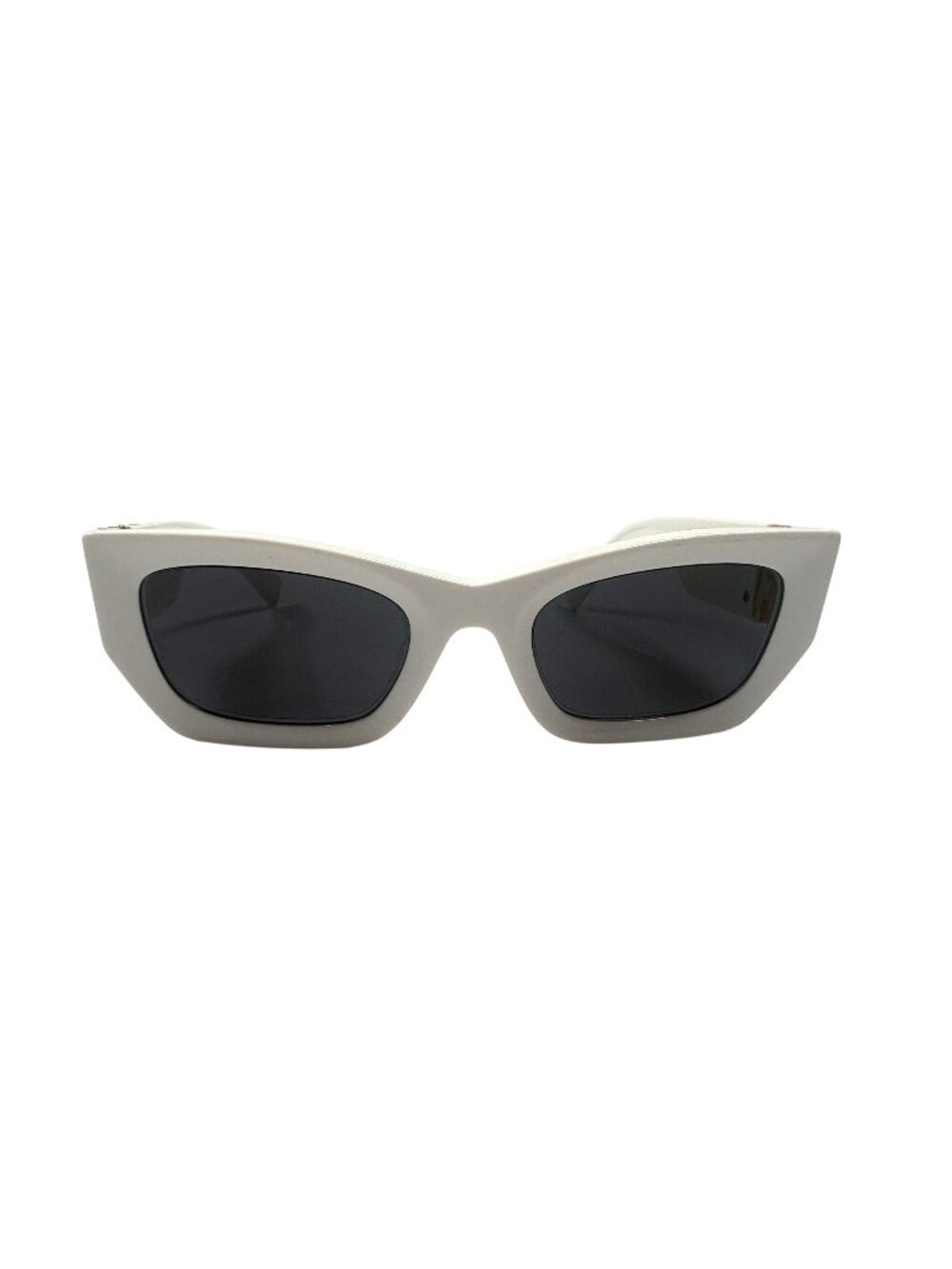 Miu Miu Glimpse Sunglasses in White With Slate Grey Lens